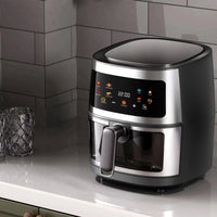 Friteuza cu aer cald, Air Fryer 10L, 2400 W, afisaj digital LCD color, Touch control, otel inoxidabil