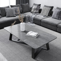Masa cafea pentru living room, blat MDF, picioare metal in X, Dimensiuni 120x60x45 cm