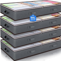 Organizator haine cu fermoar pentru depozitare sub pat, 100x50x18cm, 90L