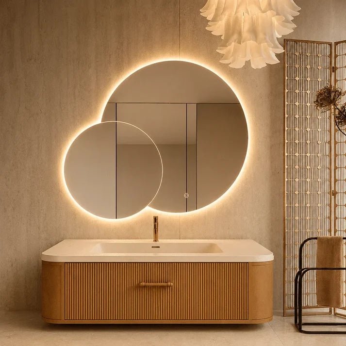 Oglinda LED cu 2 Cercuri Suprapuse Eclipse Duo 120x80x60, Touch și 3 Culori