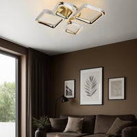 Lustră LED cu Telecomandă Cwenneth 60W, cu Cristale, Lumină Caldă/Neutră/Rece, Auriu - AdeHouse — Finisaje și Iluminat Premium.