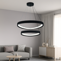 Pendul LED cu Telecomandă Fioralie 132W, Ø63 cm, Lumină Caldă/Neutră/Rece, Negru