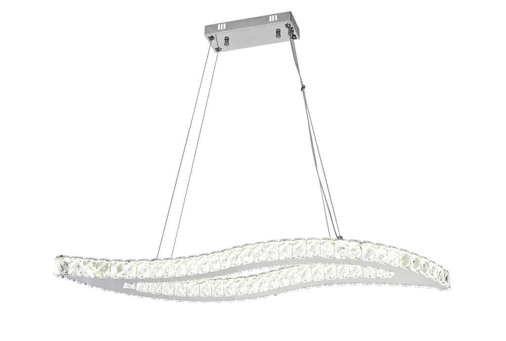 Pendul LED cu Telecomandă Nicanora, 120W, cu Cristale, Lumină Caldă/Neutră/Rece - AdeHouse — Finisaje și Iluminat Premium.