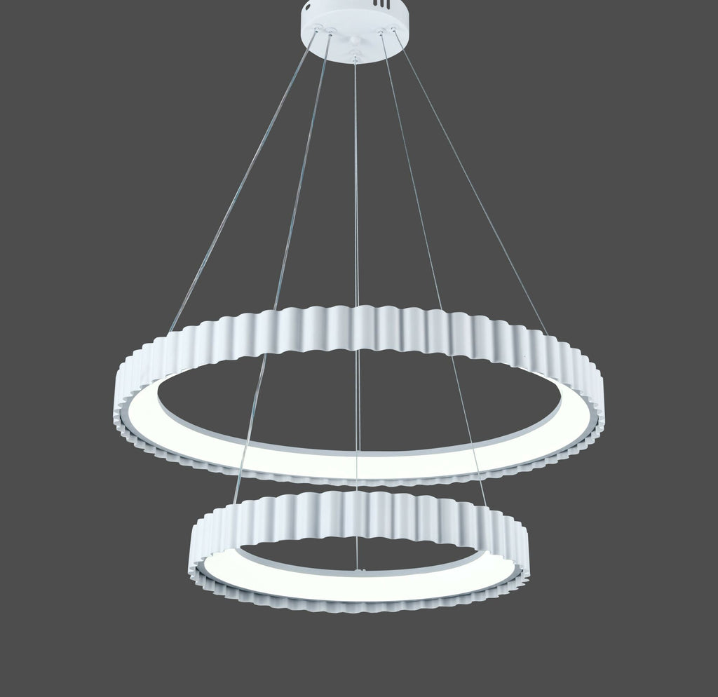 Pendul LED cu Telecomandă Lucienne II 122W, Dimabil, Alb