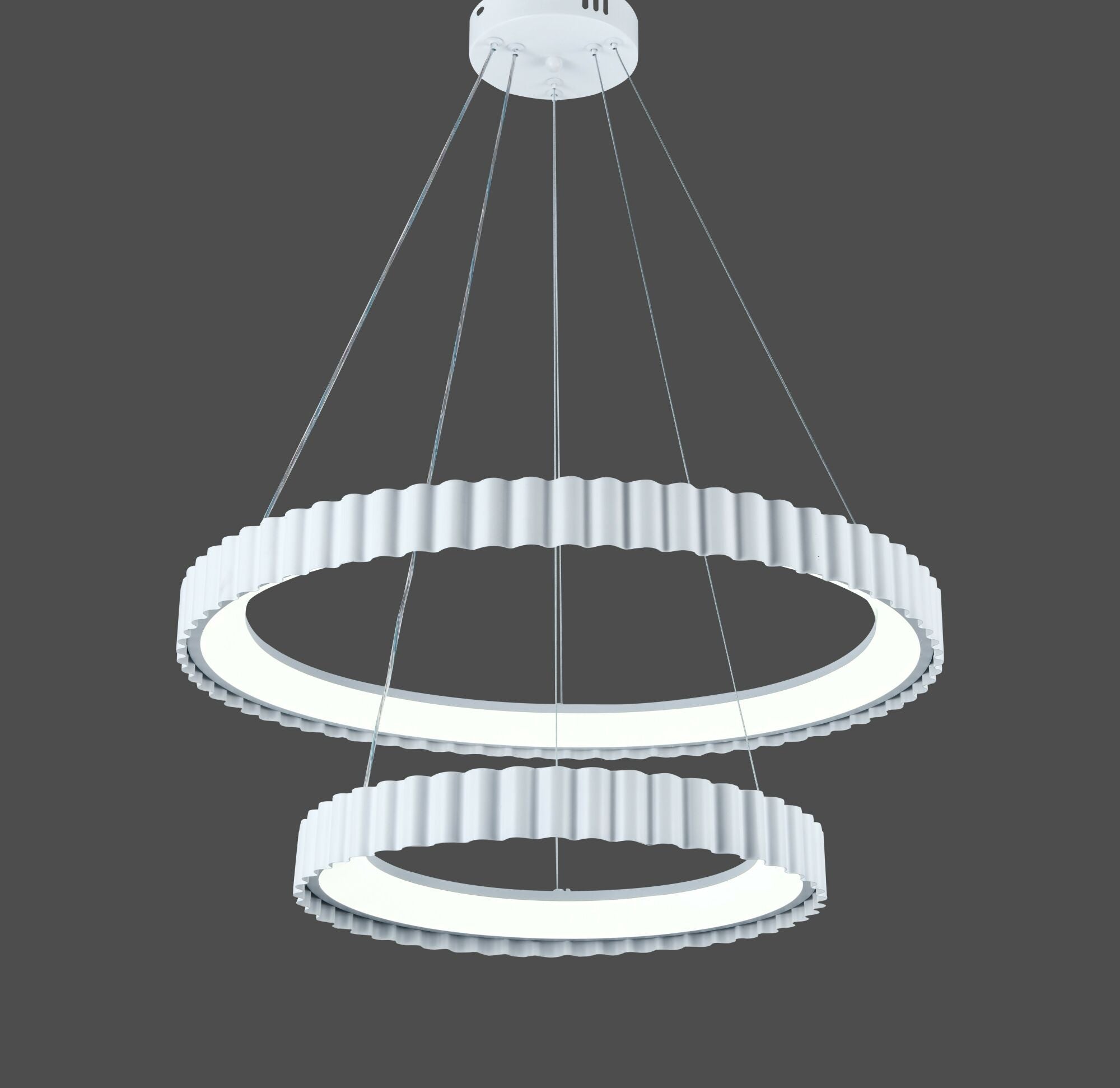 Pendul LED cu Telecomandă Lucienne II 122W, Dimabil, Alb