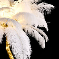Veioza Luxury Feather Trio Auriu-Alb H70 cm