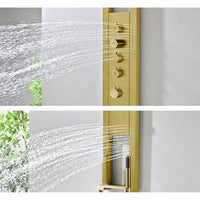 Panou de Duș Aurevia Gold cu Hidromasaj, LED, Ploaie și Cascada - AdeHouse — Iluminat Modern la Preț Bun