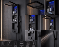 Panou de Dus Noctis Black – cu Display Digital, LED și Hidromasaj - AdeHouse — Iluminat Modern la Preț Bun