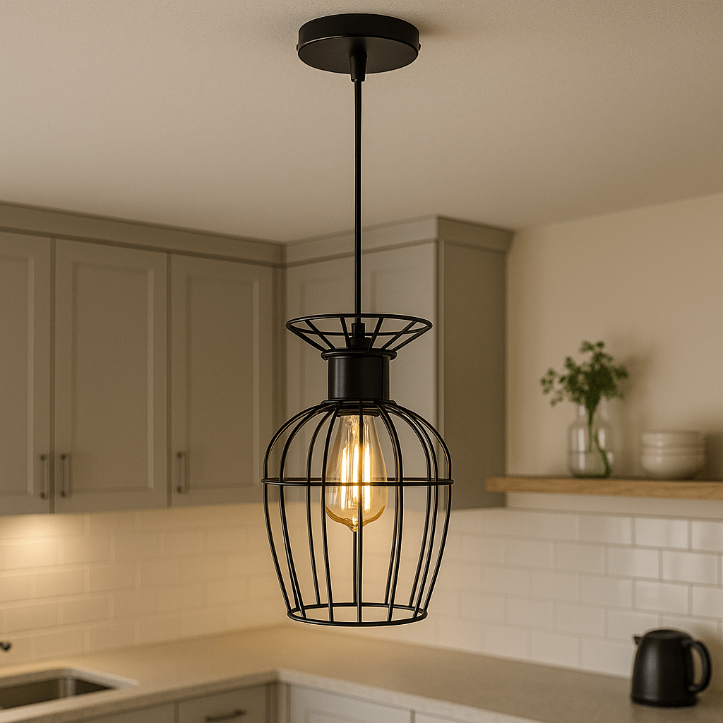 Pendul LED cu Telecomandă Liliana, 60W, Negru - AdeHouse — Finisaje și Iluminat Premium.