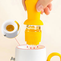 Dispenser din sticla pentru ulei/otet/sosuri, cu perie, 550 ml