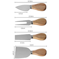 Platou de branzeturi cu ustensile pentru servire, din lemn, dimensiuni 36x18x1, 5 cm