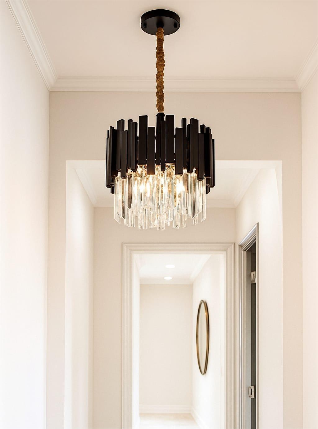 Candelabru Cristal Anastasia, 60W, Ø30 cm, Negru - AdeHouse — Finisaje și Iluminat Premium.