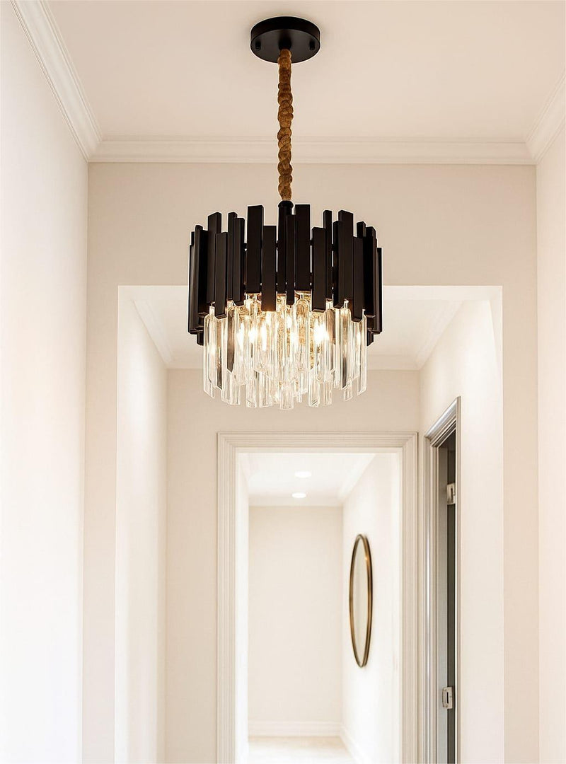 Candelabru Cristal Anastasia, 60W, Ø30 cm, Negru