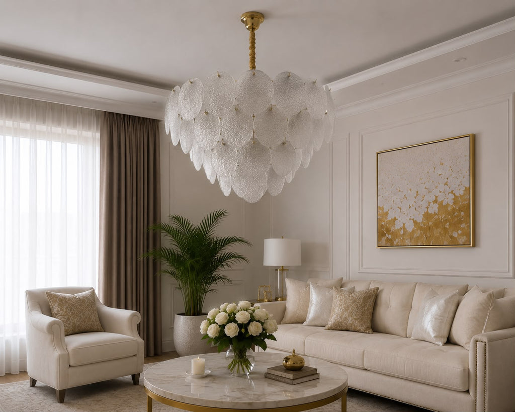 Candelabru Petronilla, 60W, Ø36 cm, Auriu - AdeHouse — Finisaje și Iluminat Premium.