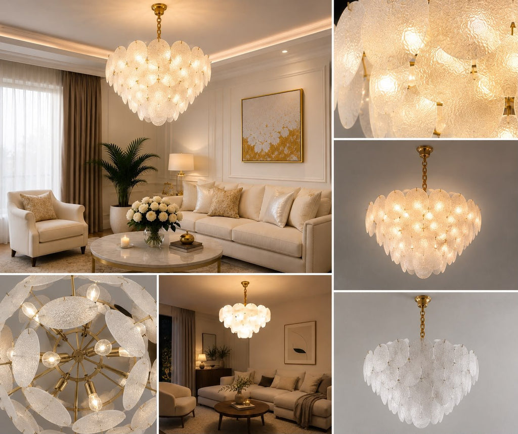 Candelabru Olimpia, 60W, Ø30 cm, Auriu - AdeHouse — Finisaje și Iluminat Premium.