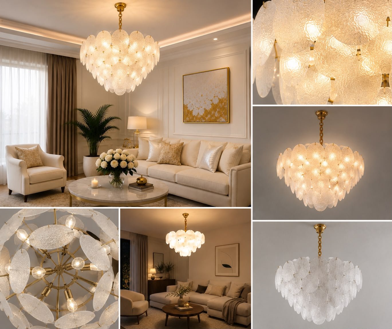Candelabru Olimpia, 60W, Ø30 cm, Auriu - AdeHouse — Finisaje și Iluminat Premium.