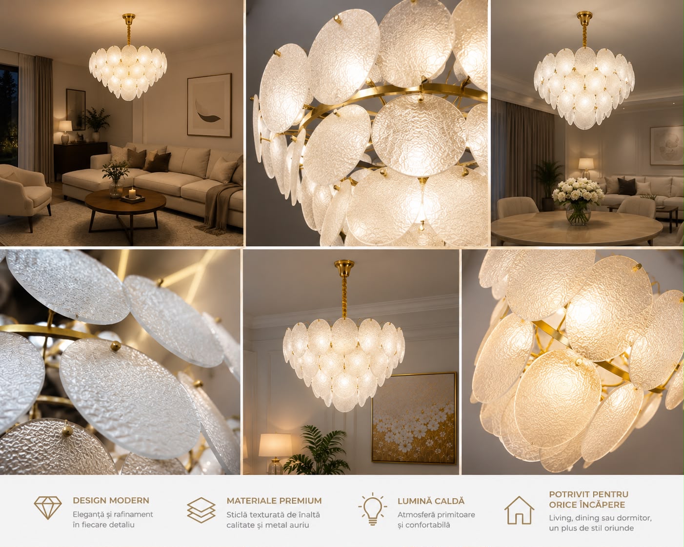 Candelabru Doralice, Ø40 cm, Auriu