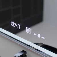 Oglindă LED Baie cu Dezaburire Diodata, Buton Touch, Ceas - AdeHouse — Finisaje și Iluminat Premium.