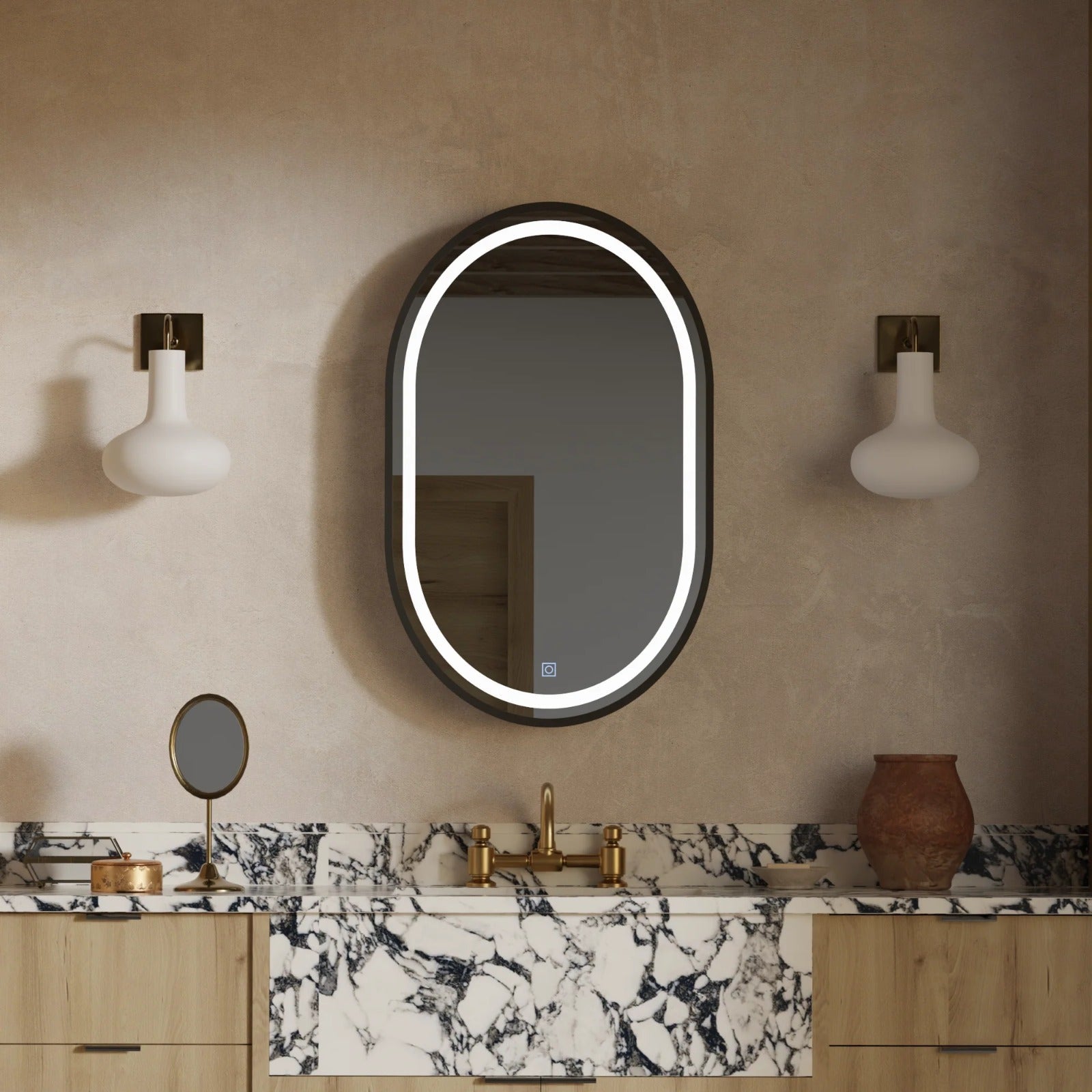 Oglindă LED Baie cu Dezaburire Zinnia II, Design Modern