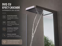 Panou de Dus Premium AquaDream Chrome - Cascada, Ploaie, Oglinda