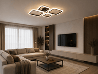 Lustră LED cu Telecomandă Fiorella, 72W, Lumină Caldă/Neutră/Rece, Negru - AdeHouse — Finisaje și Iluminat Premium.