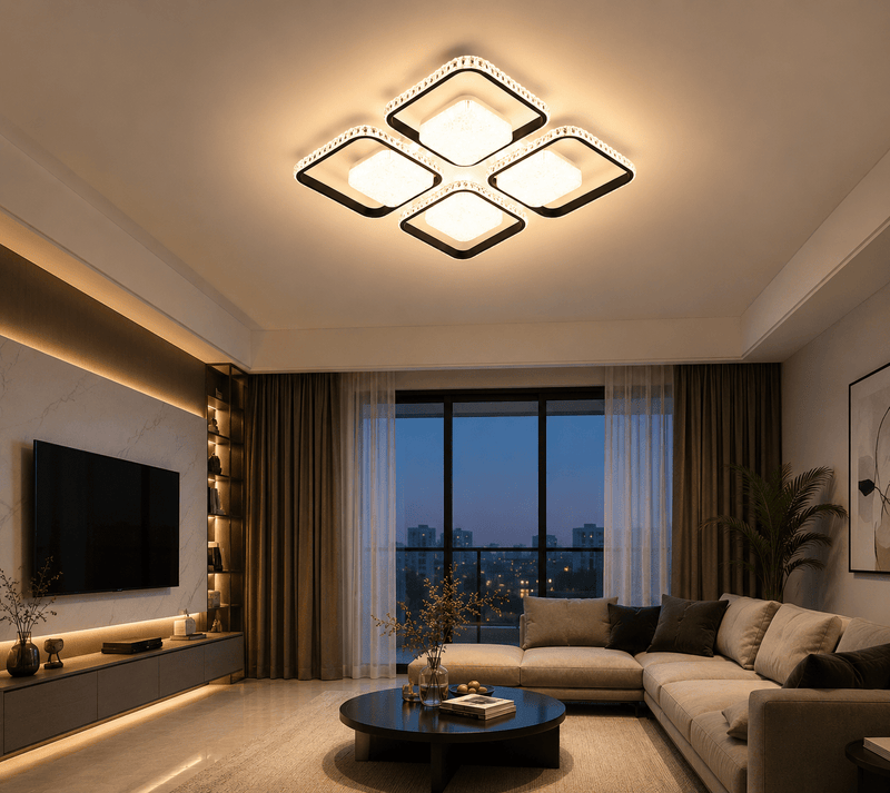 Lustră LED cu Telecomandă Valeriana, 53×53 cm, 2W, Lumină Caldă/Neutră/Rece