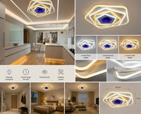 PLAFONIERA LED CU TELECOMANDA, 94W, LUMINĂ REGLABILĂ 3000K–6500K, Ø400×H75 MM, DESIGN ROTUND COMPACT