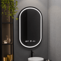 Oglindă LED Baie cu Dezaburire Berengaria, Buton Touch, Ceas - AdeHouse — Finisaje și Iluminat Premium.