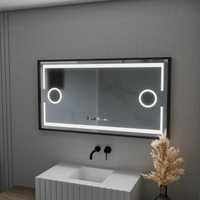 Oglindă LED Baie cu Dezaburire Wisteria II, Ceas, Dimabilă - AdeHouse — Finisaje și Iluminat Premium.