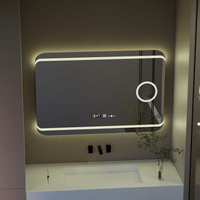 Oglindă LED Baie cu Dezaburire Saveriana, Ceas - AdeHouse — Finisaje și Iluminat Premium.