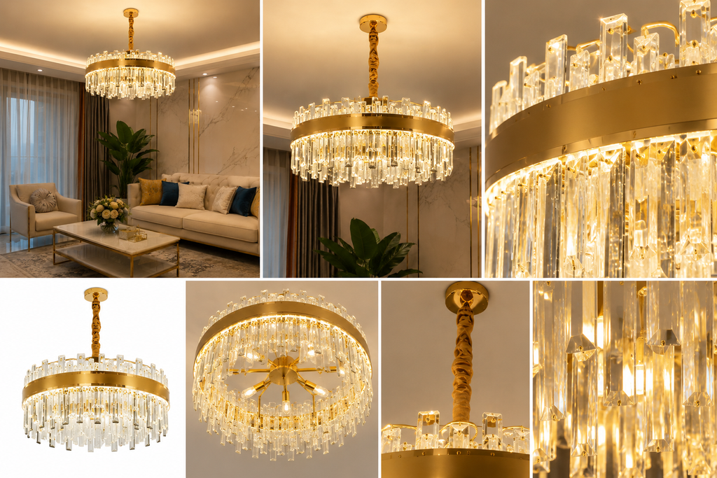 Candelabru Kassia 140W, cu Telecomandă, Lumină Caldă/Neutră/Rece, Dimabil