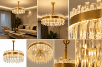 Candelabru Kassia 140W, cu Telecomandă, Lumină Caldă/Neutră/Rece, Dimabil - AdeHouse — Finisaje și Iluminat Premium.