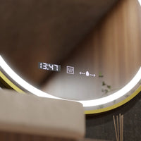 Oglindă LED Baie cu Dezaburire Perpetua II, Ceas, Dimabilă - AdeHouse — Finisaje și Iluminat Premium.