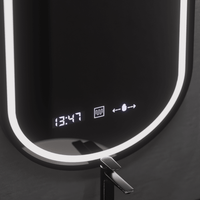 Oglindă LED Baie cu Dezaburire Berengaria, Buton Touch, Ceas - AdeHouse — Finisaje și Iluminat Premium.