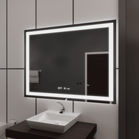 Oglindă LED Baie cu Dezaburire Odessa, Buton Touch, Ceas - AdeHouse — Finisaje și Iluminat Premium.