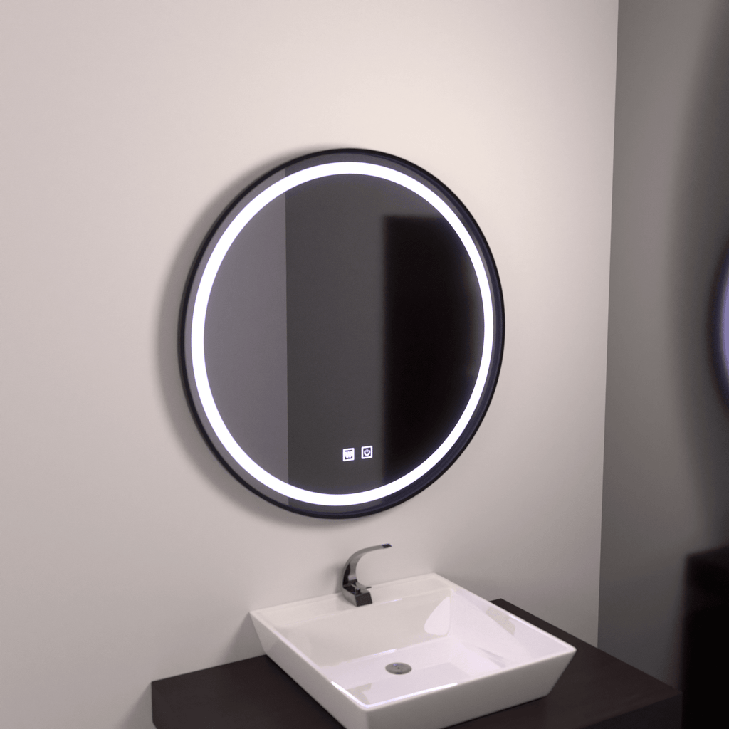 Oglindă LED Baie cu Dezaburire Igenia, Buton Touch - AdeHouse — Finisaje și Iluminat Premium.