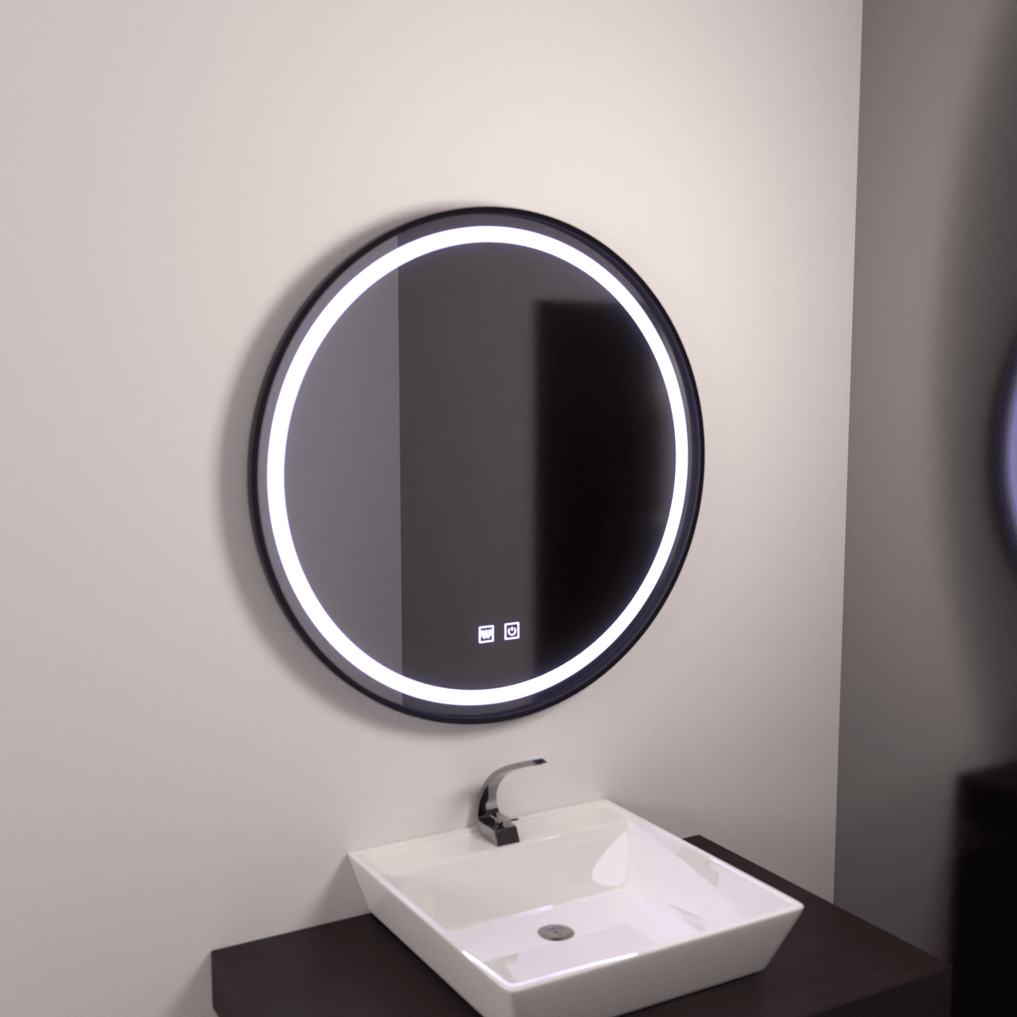 Oglindă LED Baie cu Dezaburire Igenia, Buton Touch - AdeHouse — Finisaje și Iluminat Premium.
