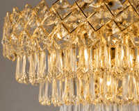 Candelabru Cristal Gwendolen, Ø40 cm, Auriu - AdeHouse — Finisaje și Iluminat Premium.