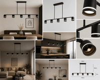 Pendul LED cu Telecomandă Corinna, Lumină Caldă/Neutră/Rece, Negru - AdeHouse — Finisaje și Iluminat Premium.