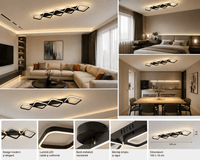 Lustră LED cu Telecomandă Leontina, 104W, Lumină Caldă/Neutră/Rece - AdeHouse — Finisaje și Iluminat Premium.