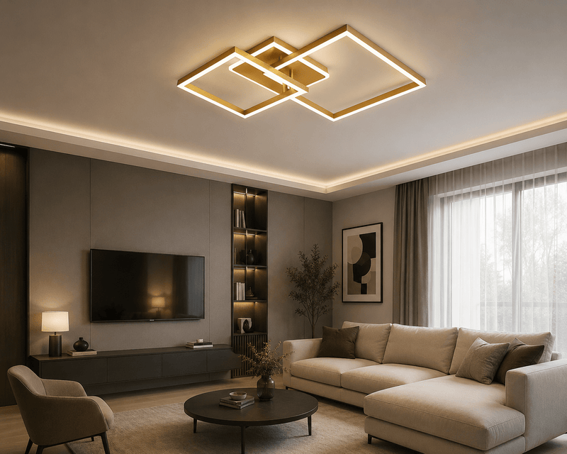 Lustră LED cu Telecomandă Flaminia, 55×55 cm, 71W, Lumină Caldă/Neutră/Rece