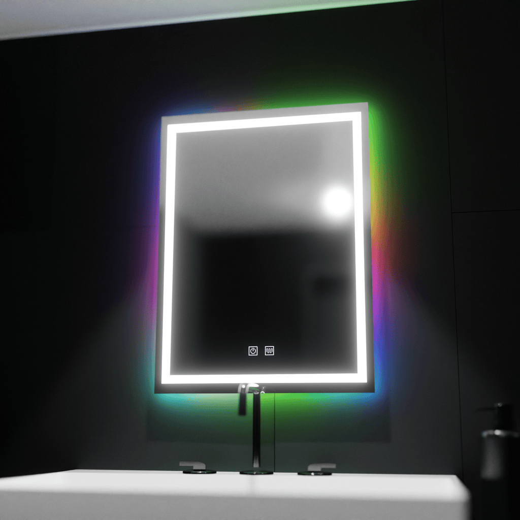 Oglindă LED Baie cu Dezaburire Domeniche, Buton Touch - AdeHouse — Finisaje și Iluminat Premium.