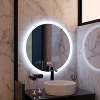 Oglindă LED Baie cu Dezaburire Rosaria, Buton Touch - AdeHouse — Finisaje și Iluminat Premium.