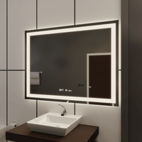 Oglindă LED Baie cu Dezaburire Odessa, Buton Touch, Ceas - AdeHouse — Finisaje și Iluminat Premium.