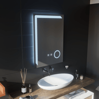 Oglindă LED Baie cu Dezaburire Novalie II, Buton Touch, Dimabilă - AdeHouse — Finisaje și Iluminat Premium.