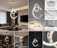 Pendul LED Rosamund II, cu Cristale - AdeHouse — Finisaje și Iluminat Premium.