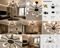 Lustră LED cu Telecomandă Rufina, 120W, Negru - AdeHouse — Finisaje și Iluminat Premium.