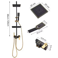 Coloana Dus Termostatica Premium Negru Auriu Afisaj Digital LED 28x19 cm