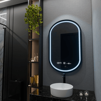 Oglindă LED Baie cu Dezaburire Berengaria, Buton Touch, Ceas - AdeHouse — Finisaje și Iluminat Premium.