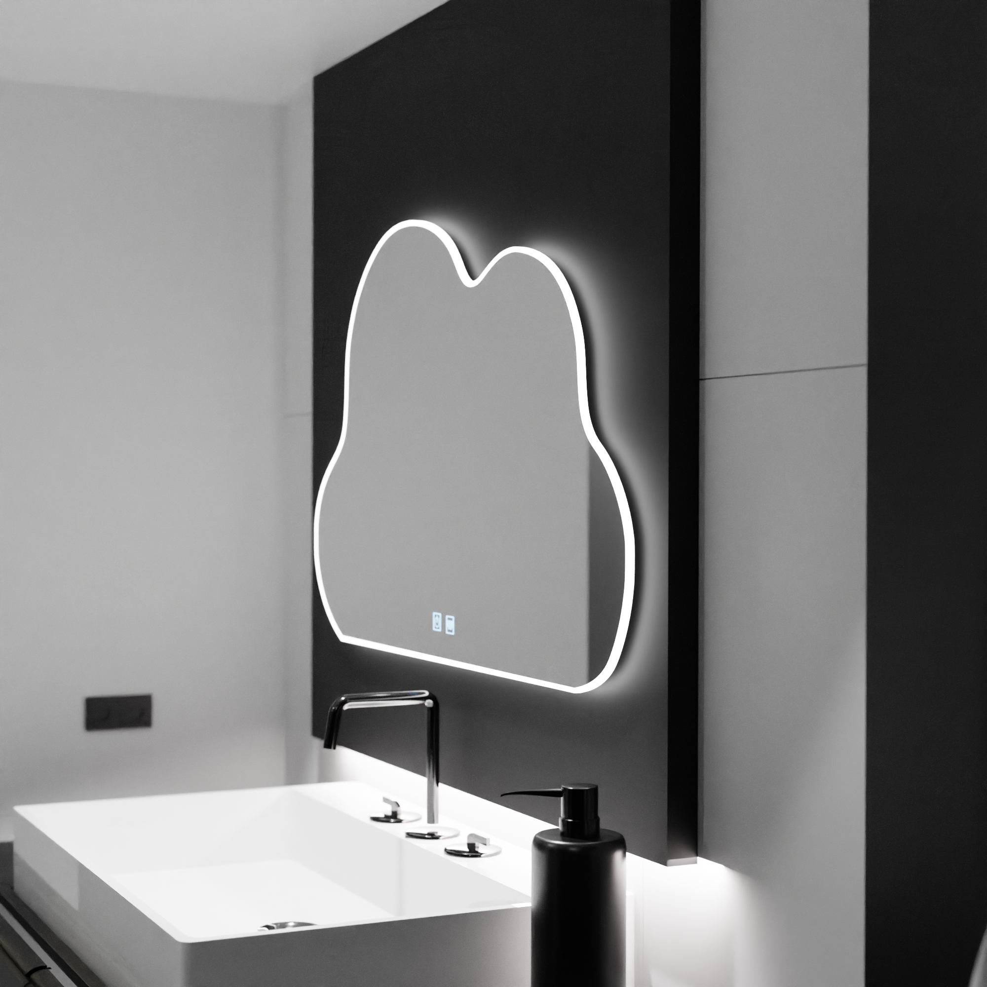 Oglindă LED Baie cu Dezaburire Rosabel II, Buton Touch, Dimabilă